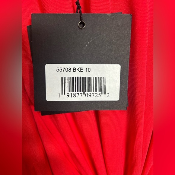 Mac Duggal Red Long Sleeve Dress size 10 best for size 12-14 - Picture 6 of 7